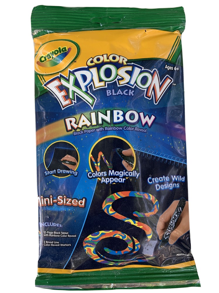 Crayola Explosion Black Rainbow Set Mini Sized Lot Of 2
