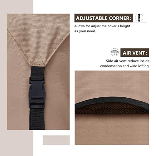 ULTCOVER Funda rectangular resistente para Rectangular 126 x 74 pulg. Marrón