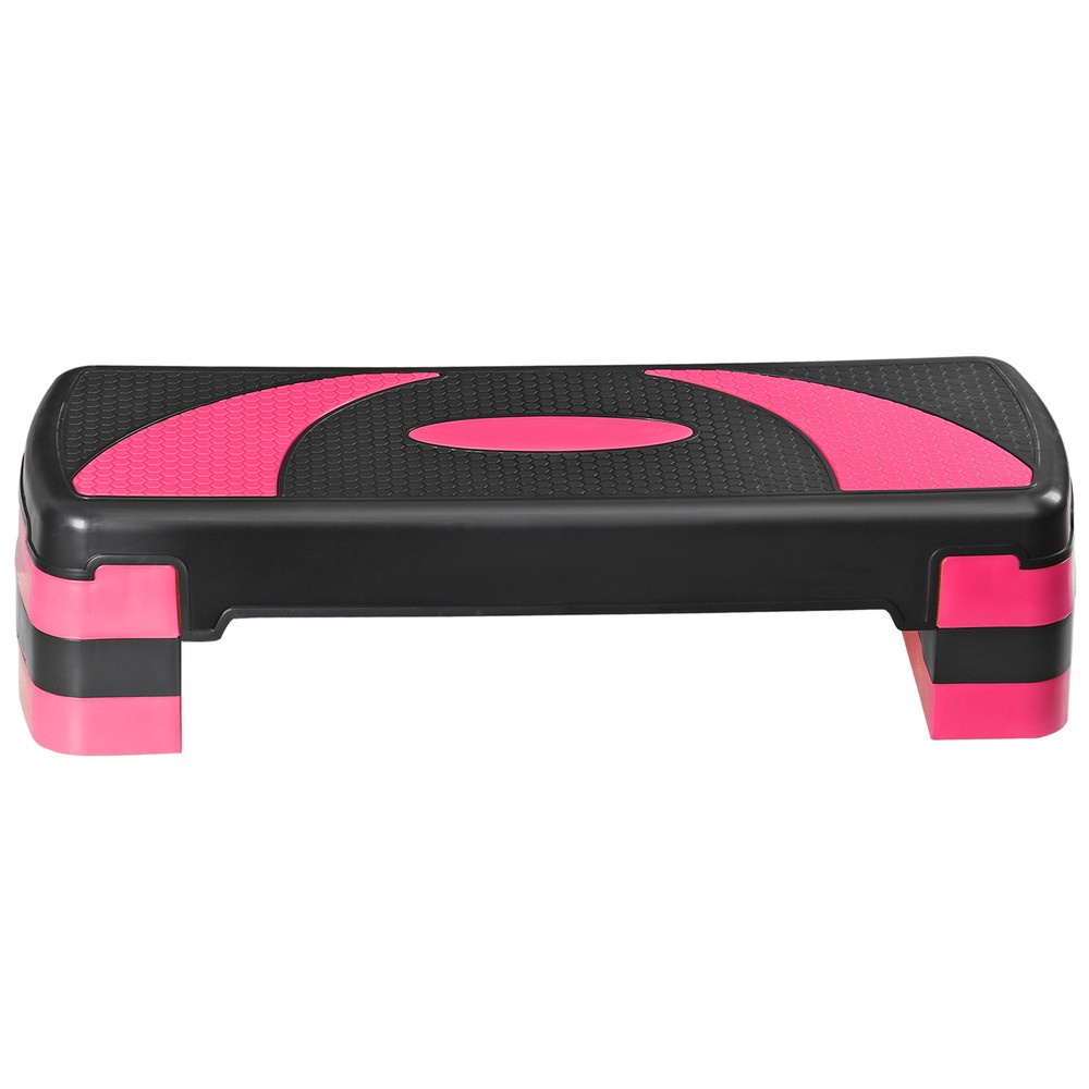 Fitness Compact Aerobic Step Platform 30'' Exercise Step with 4 Risers Pink