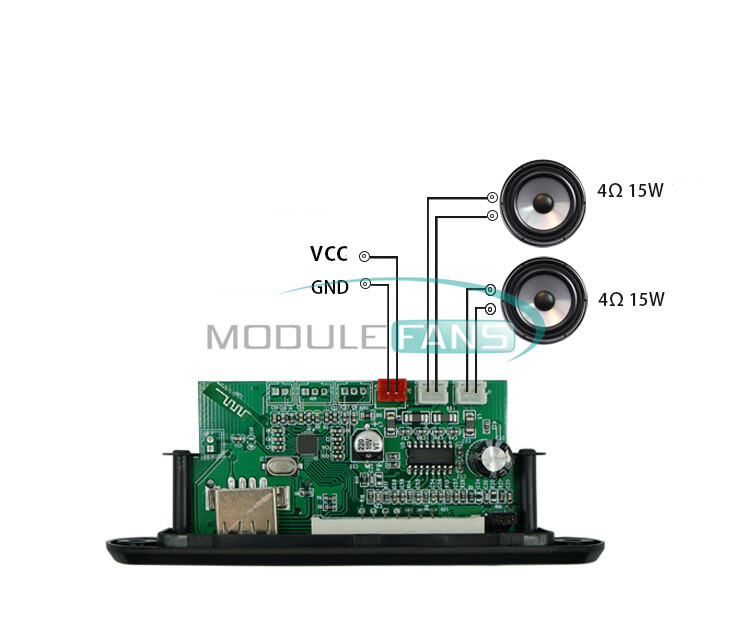 DC12V 2*15W Power Amplifier MP3 Decoder Board 5.0 Bluetooth w/ Radio FM Function