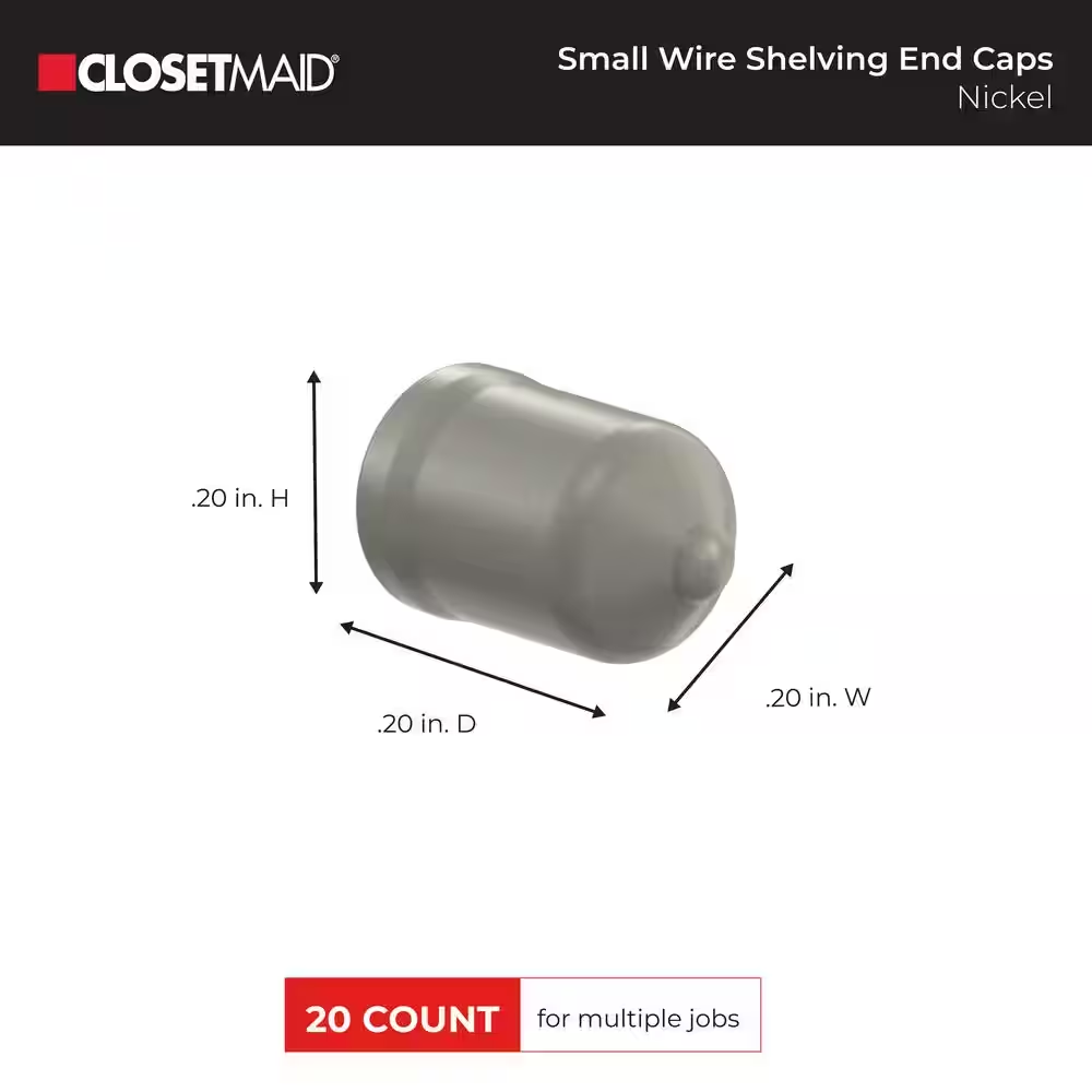 1/4 In. Nickel Shelf End Caps for Ventilated Wire Shelving (20-Pack)