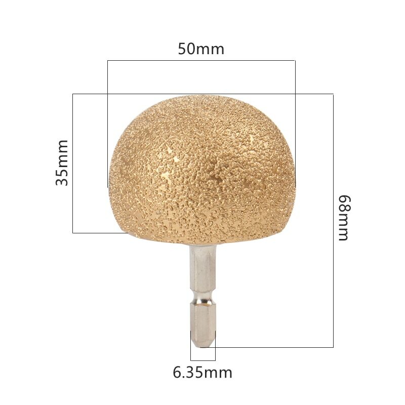 Diamond Grinding Bit 1-3/8" 2" Spherical Head Round Ball Tools For Stone Pebble