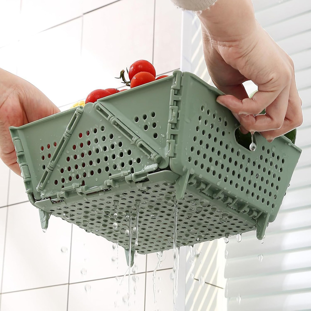 Thickened Collapsible Multifunctional Colander for Kitchen, Wash Foldable Storag