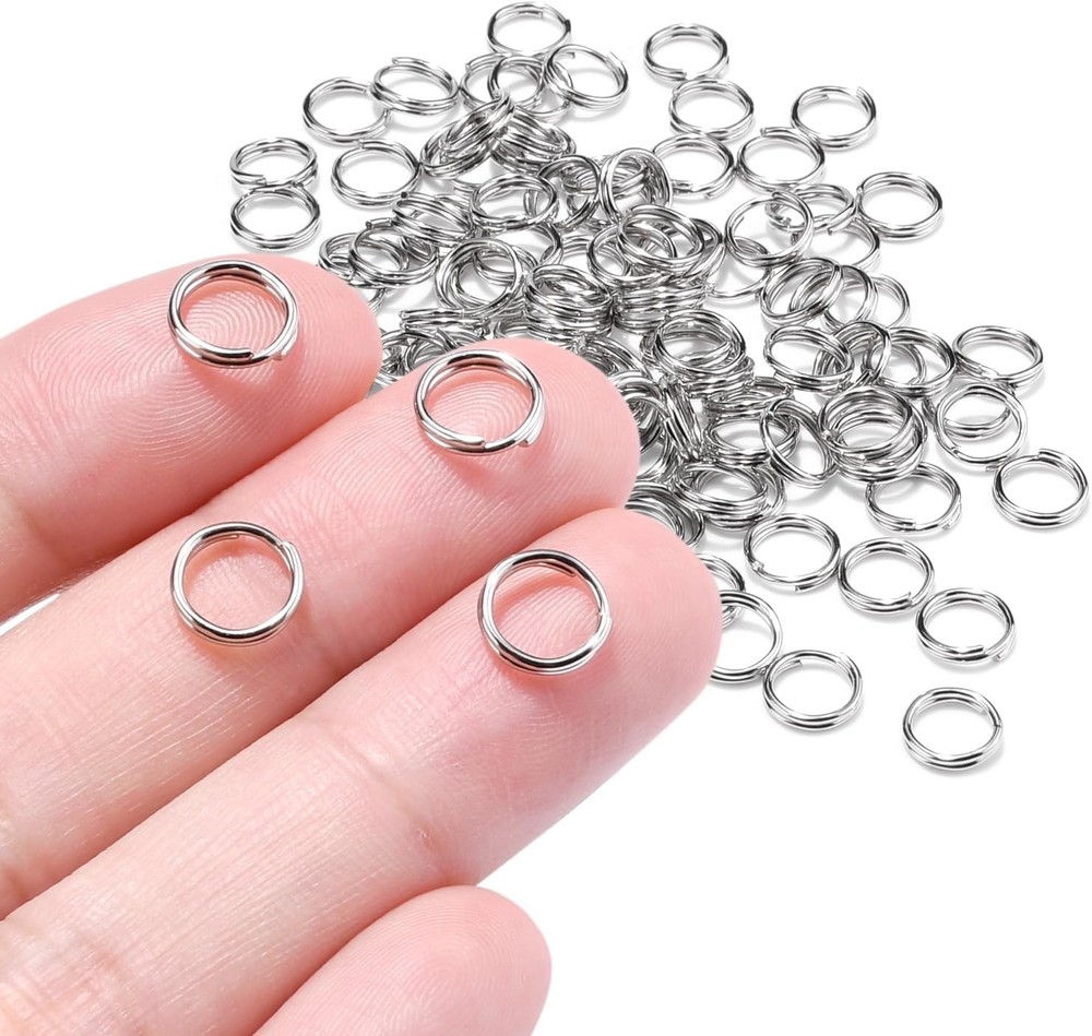Silver 100pcs 8mm Tiny Split Ring for Keychains Jewelry Crafts Split Jump Rings