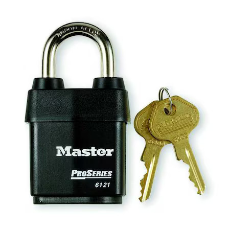Master Lock 6121Ka-10G100 Padlock, Keyed Alike, Standard Shackle, Rectangular