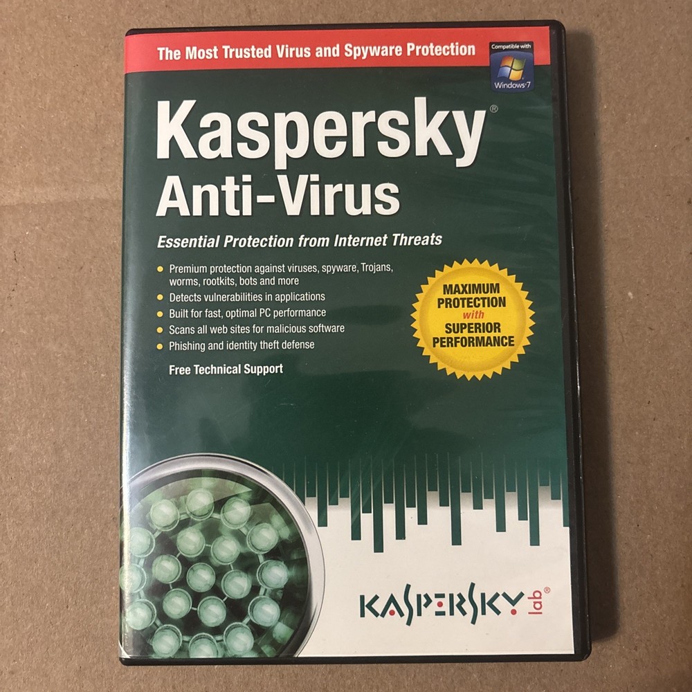 Kasperslab Anti-Virus Software PC Protection Netbook Compatible
