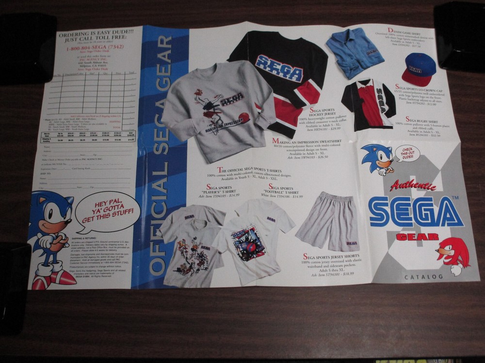 Original Sega Genesis Authentic Gear Poster Insert 17x8"   1994