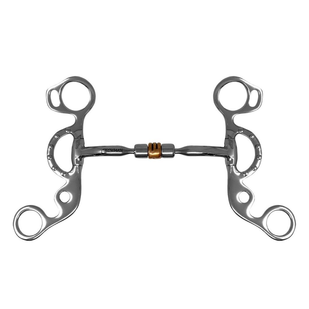 SHORT SHANK SNAFFLE Comfort Jointed 5 3/4" Copper Roller CURB BIT 6" Cheeks
