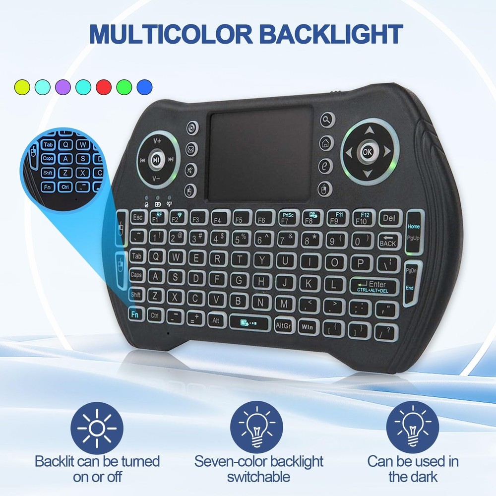 Mini Wireless Keyboard Touchpad Remote for Smart TV PC