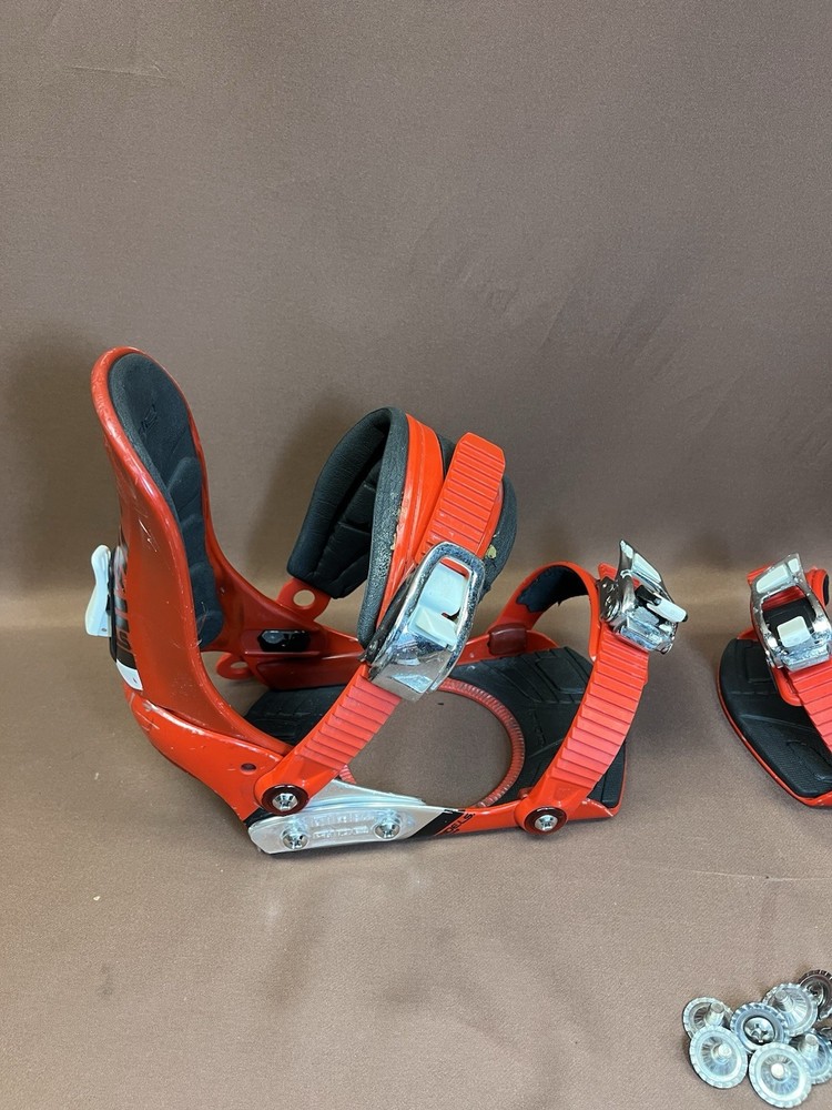 Ride Micro LS Youth Red Snowboard Bindings Size Small