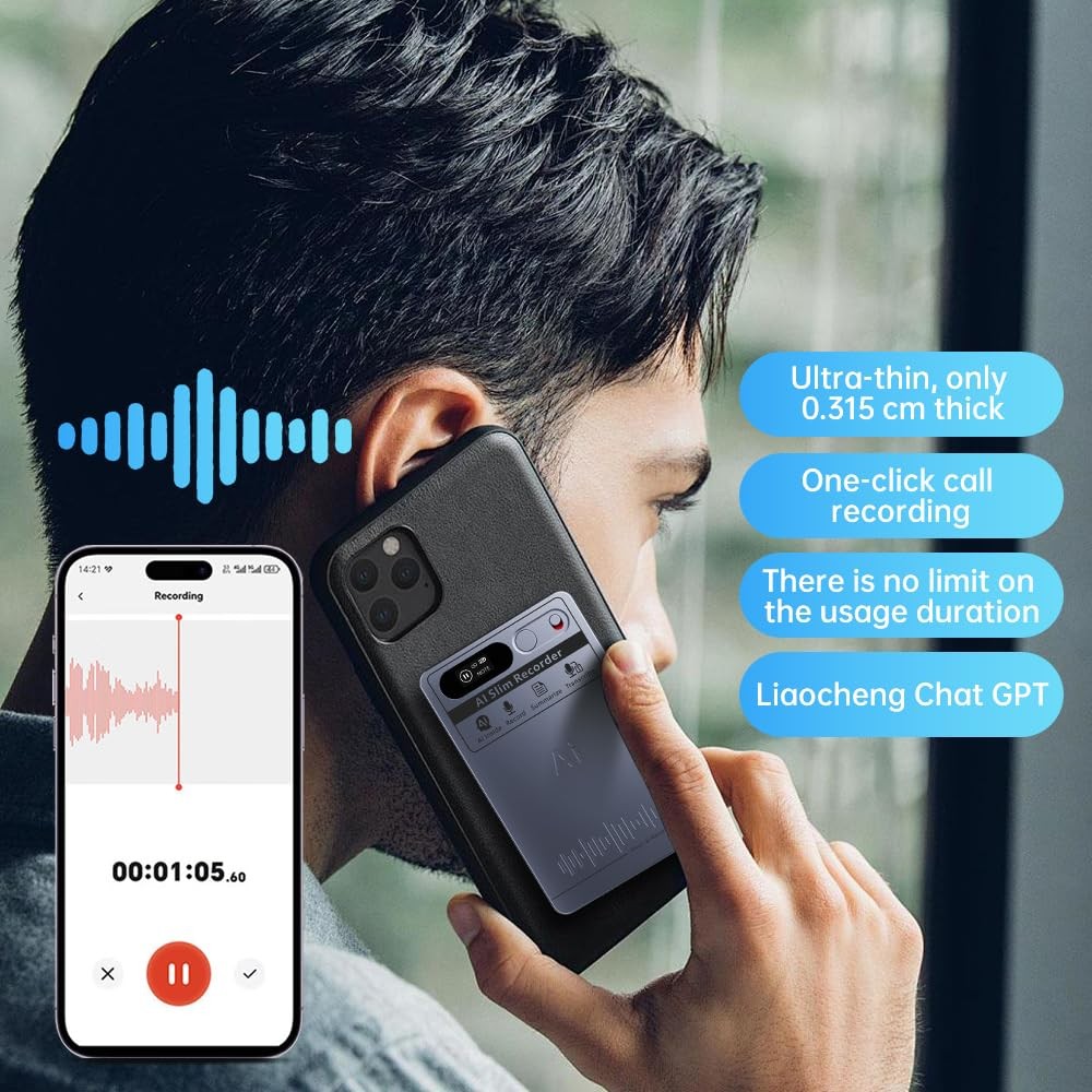 WILIBUT AI Voice Recorder with App Control, Advanced Transcribe & Grey