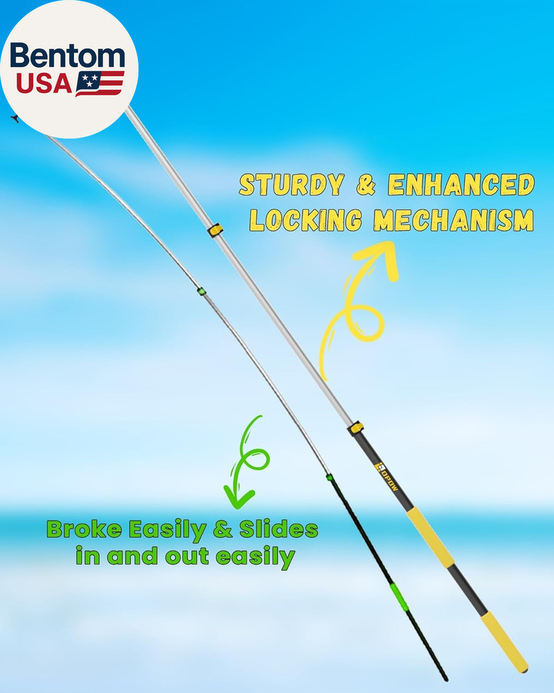 Telescoping Boat Pole with 2 Pcs Replaceable Hooks, Telescopic Pole Rust-Resista