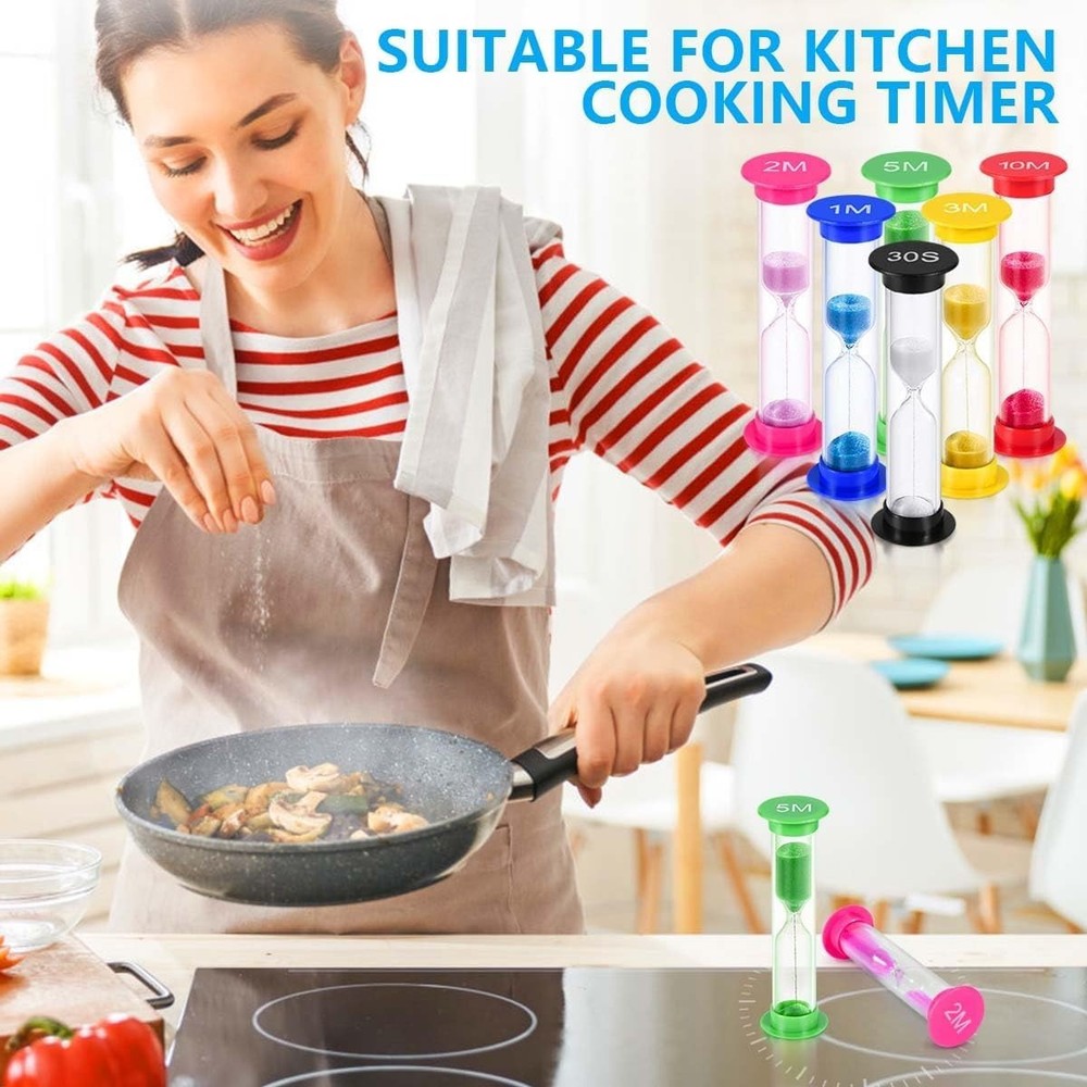 Vibrant 6-Piece Sand Timer Collection – Perfect for Cooking, Games & Learning