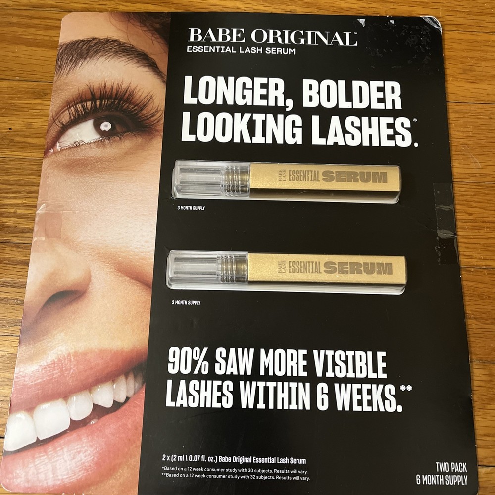 Babe Original Essential Eyelash Serum (6 Month Supply 2X 2mL ) damaged tab