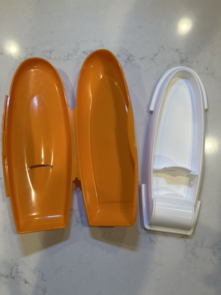 Tupperware Pencil Box/Makeup Organizer Orange NEW