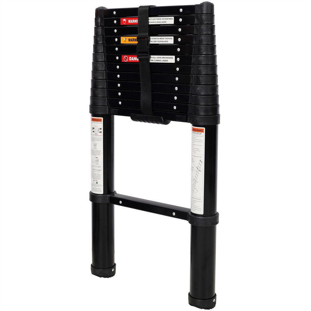12.5FT Telescoping Step Ladder 330LBS Capacity Aluminum Extension Multi-Purpose