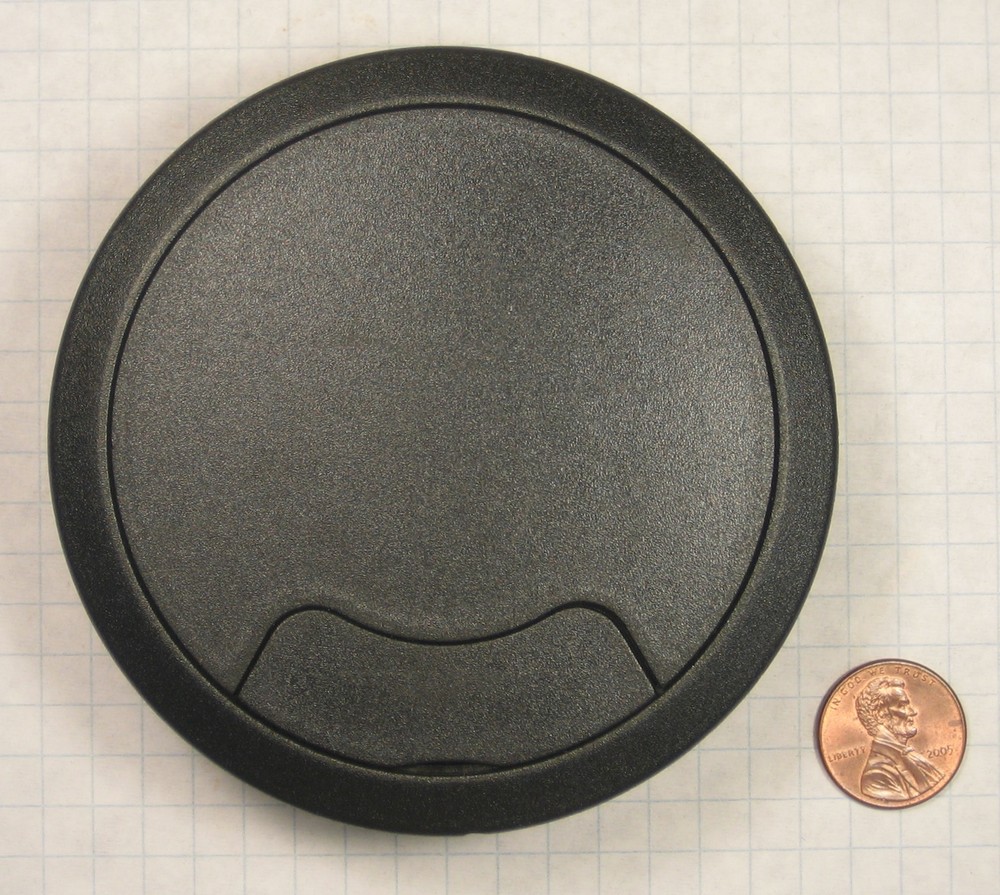 WIRE MANAGEMENT GROMMET, PLASTIC, 80mm BORE DIAMETER, 22mm DEPTH, BLACK