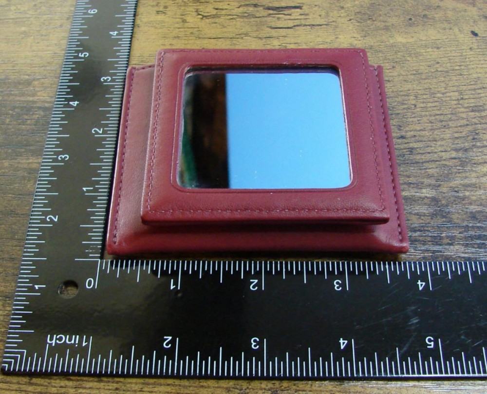 Coach Soft Red Leather Double Sided Mirror in Case VGUC