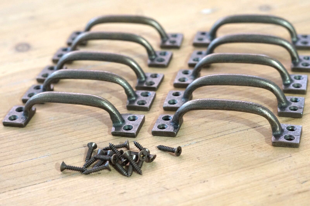 10 Brass Color Handles Drawer Pulls 4" Kitchen Cabinet Window Pull Grasp Bulk