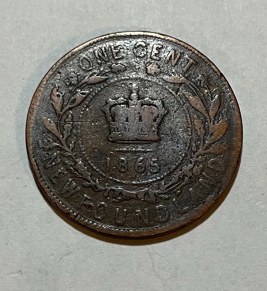 1865 Newfoundland Large One Cent Penny