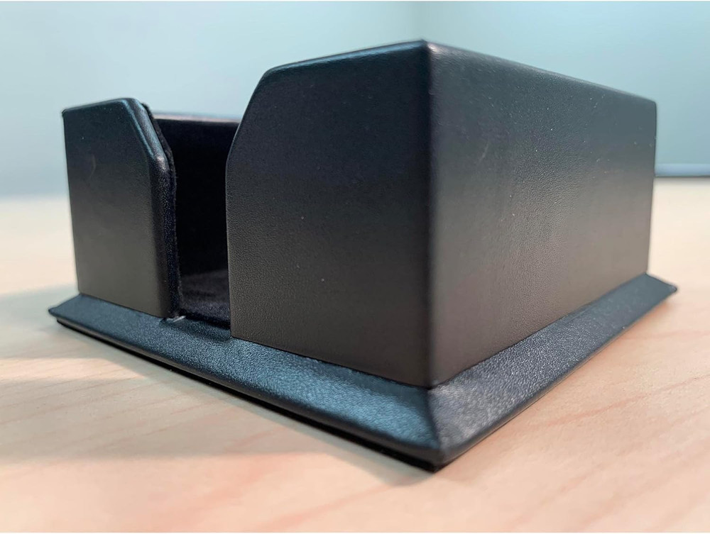 A1075 Black 3" X 3" Leather Note Holder