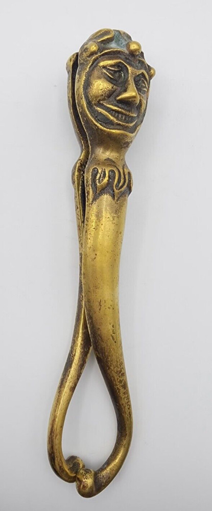 Brass Jester's Head Nutcracker 7" Long