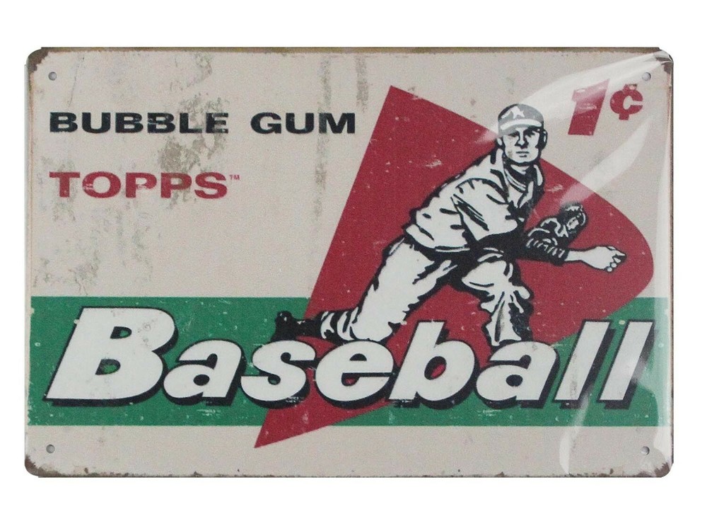 decorative wall accessories Bubble gum  Baseball tin metal sign