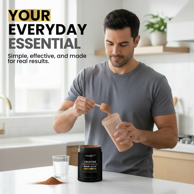 Peacock Max Creatine Monohydrate Powder (500 g, 100 servings)