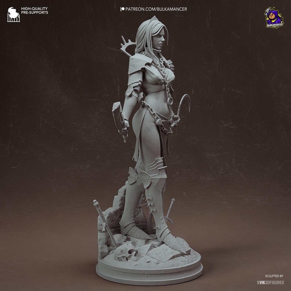 Clang – Dark Fantasy Executioner Display Statue | Unpainted Collector Model