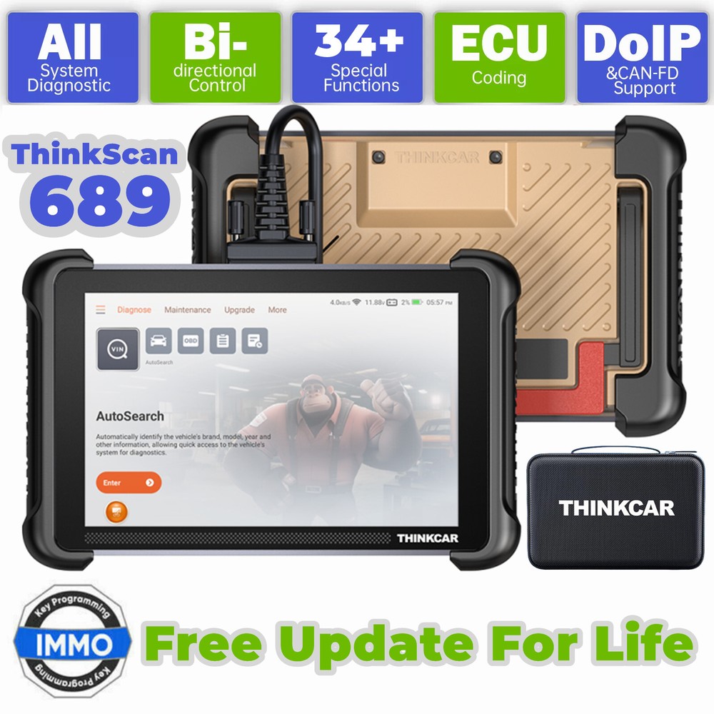 Thinkcar 689 Full Systems Auto Diagnostic Scanner Tool CANFD & DOIP Active Test