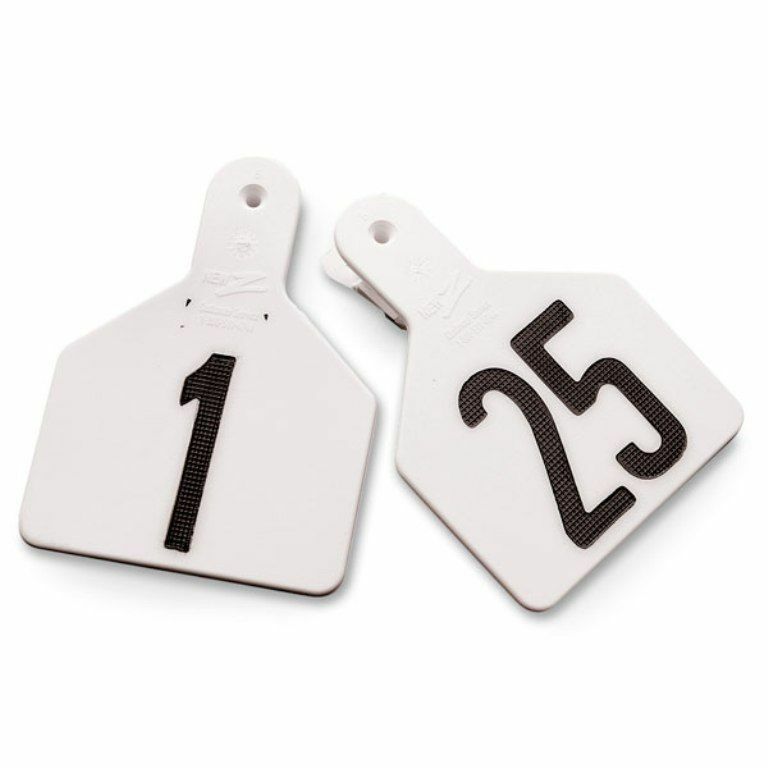 Y-Tex 4 Star Large Cattle Ear Tags White Numbered 1-25