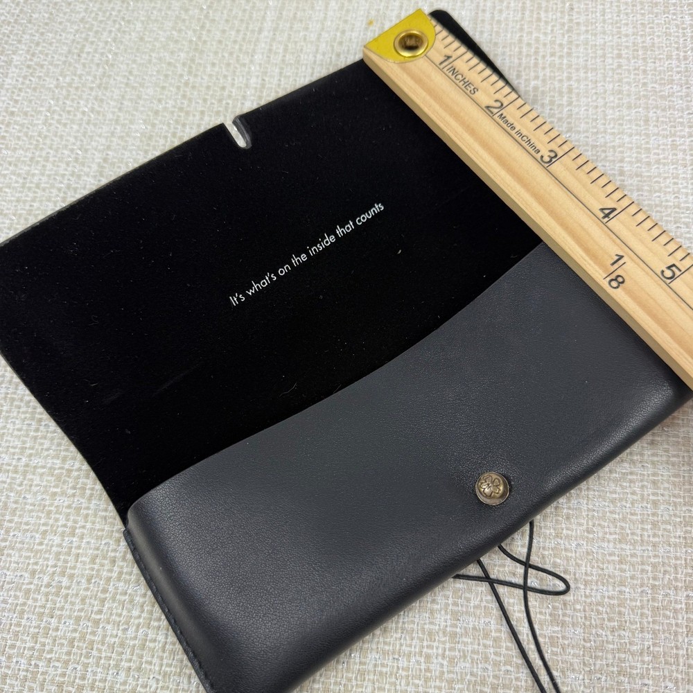 Ted Baker London Black Soft Shell Fold Over Wrap Closure Case