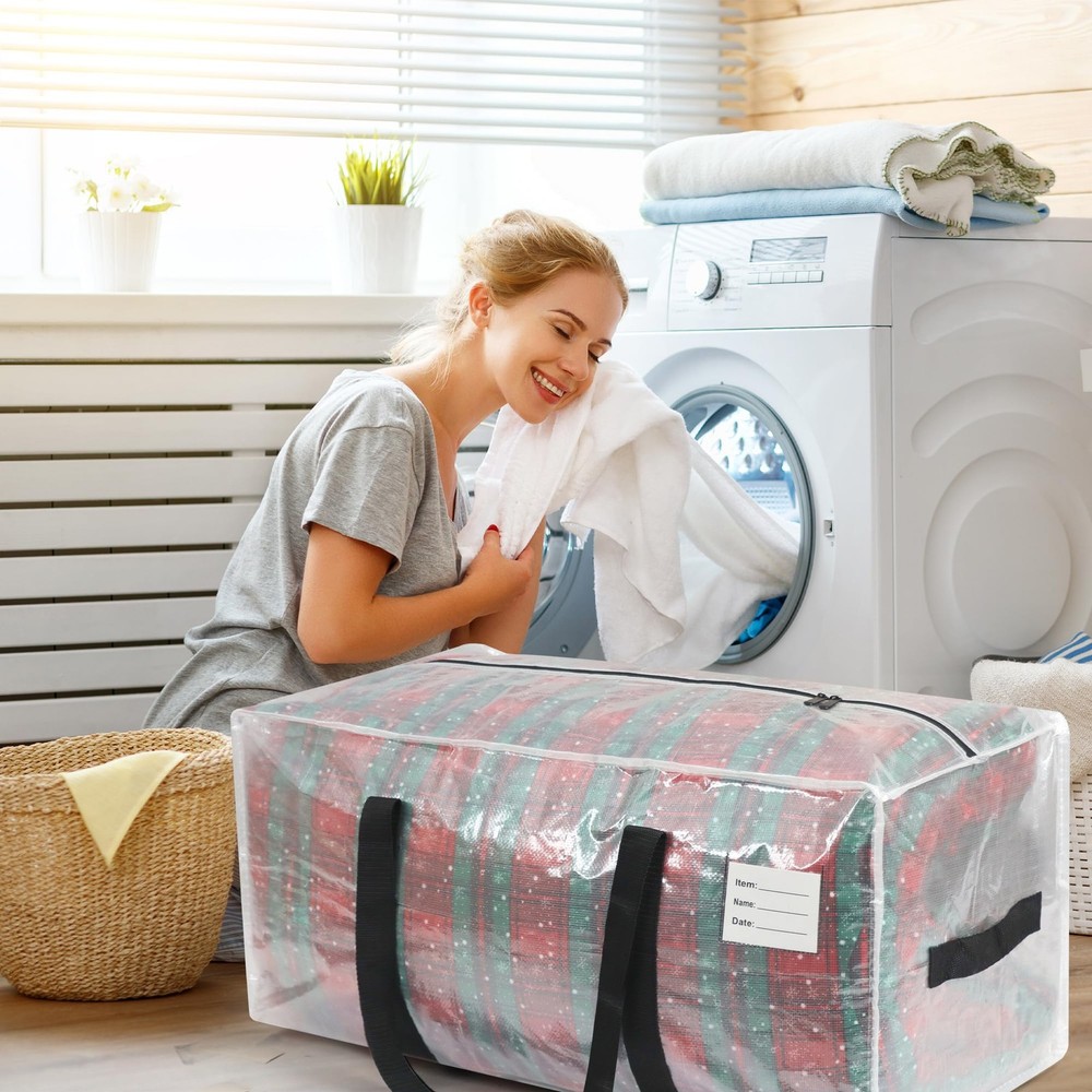 6 Pack Extra Heavy Duty Large Moving Bags with Comfortable Handle & Strong Zi...
