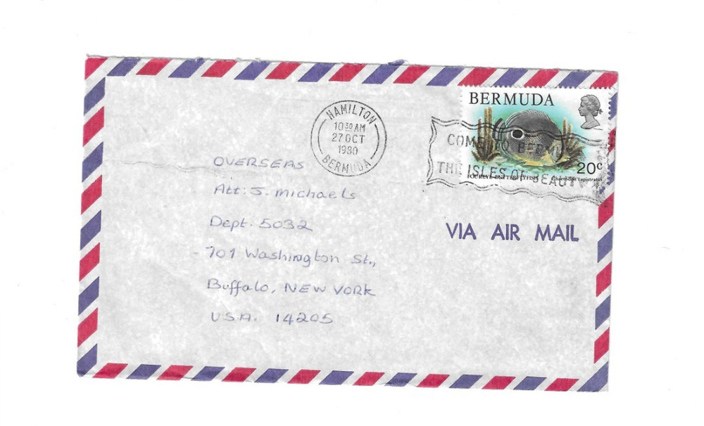 BERMUDA 1980 Cover sent from Hamilton to U.S.