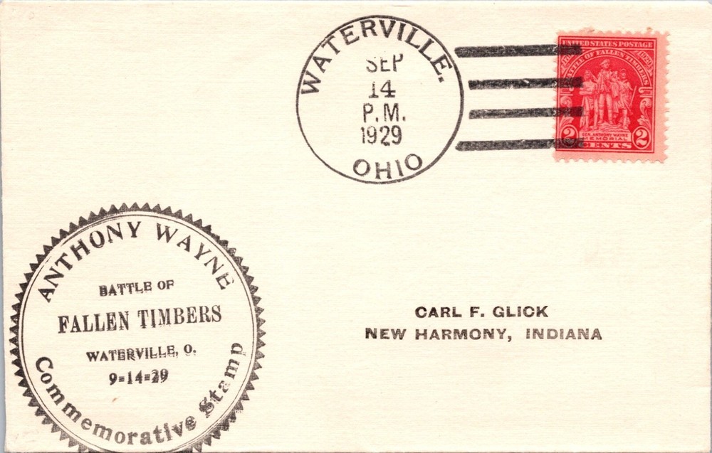 FDC 1929 SC #680 Fallen Timbers Cachet - Waterville, Oh - Single - J13666