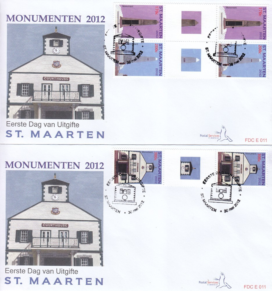 Sint Maarten Issue FDC 2012 (11 BP) Churches