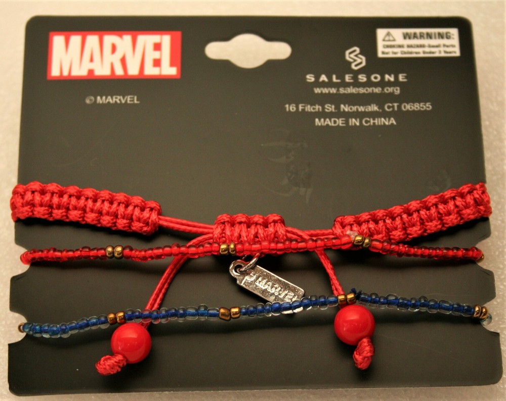 Marvel Comics Avengers Letter Block & Seed Bead 3 Bracelet Gift Set New