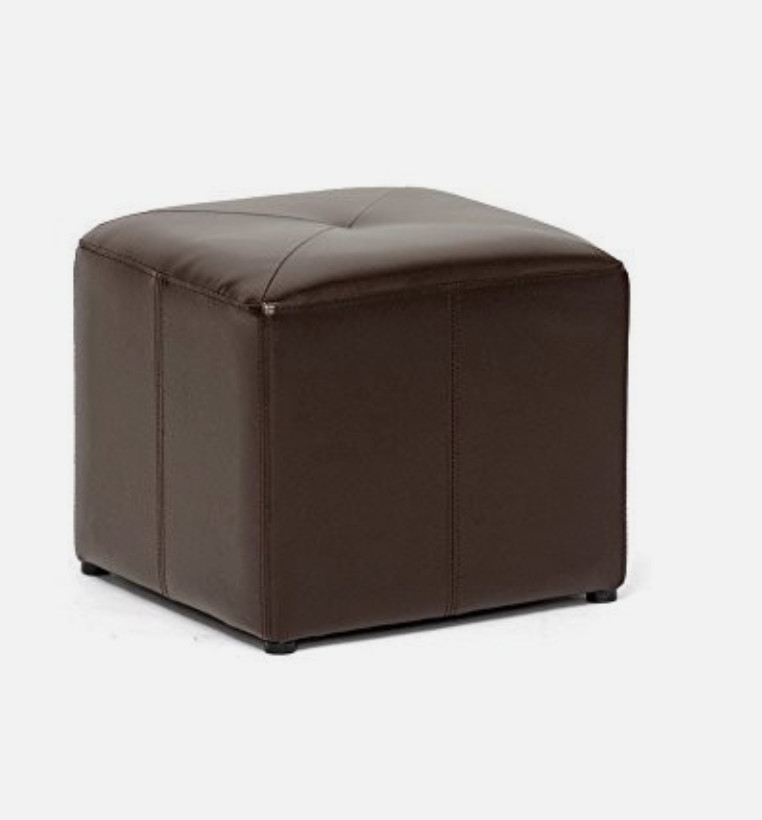 Aric Bonded Leather Ottoman - Baxton Studio: Dark Brown Footrest, Seating Bench,