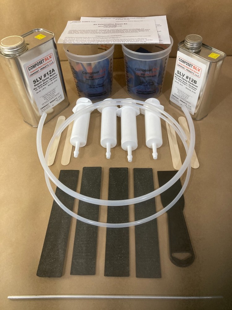 RV Camper Motorhome Wall Fiberglass Siding Delamination Repair Epoxy Kit