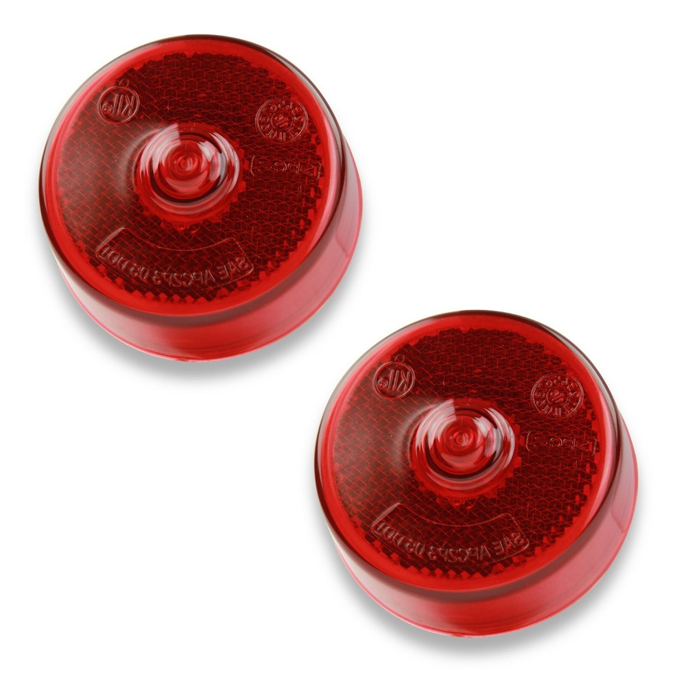 (2) RED 2.5" round replacement, Clearance marker, Incandescent Light SAE & DOT