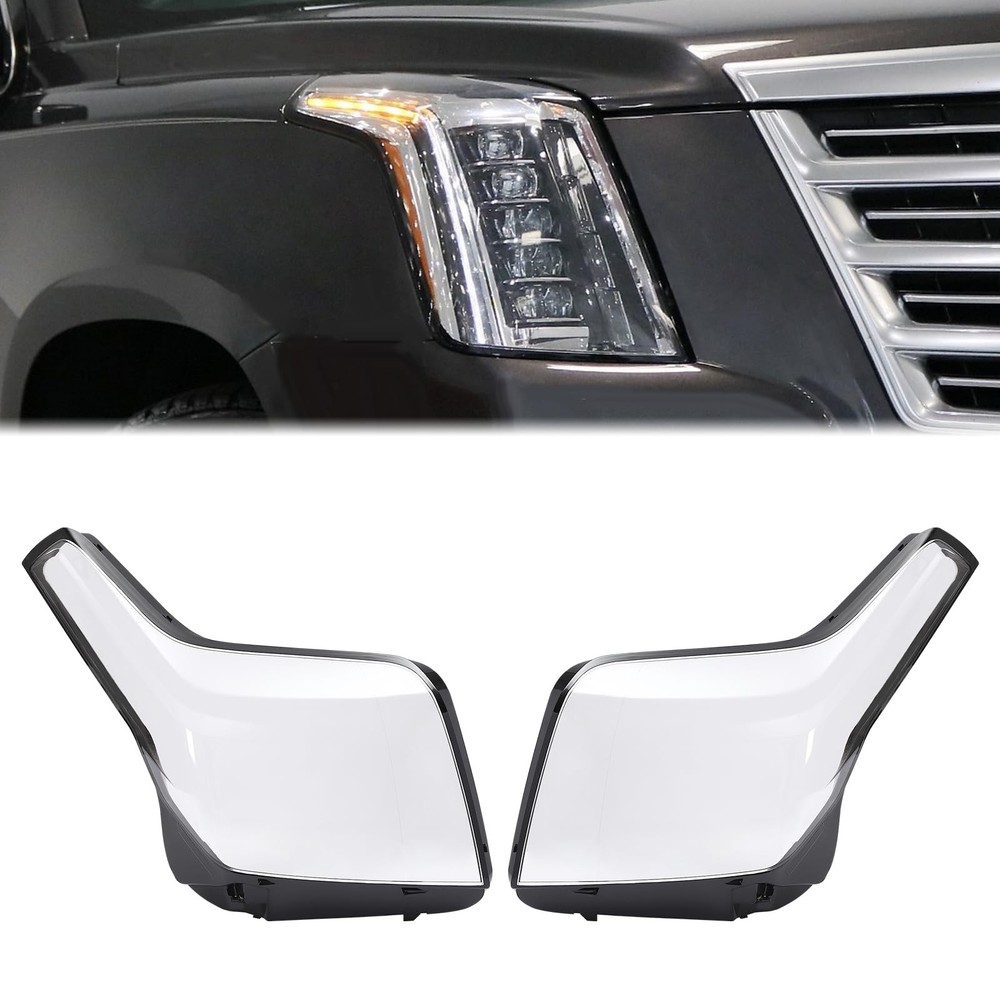 Front Headlights Cover Assembly for 2015-2020 Cadillac Escalade Left Right Side