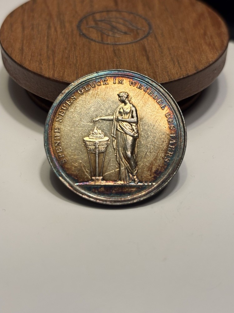 1820 DATED AUSTRIA SATURN SILVER MEDAL RAINBOW TONING THIS IS NICE!