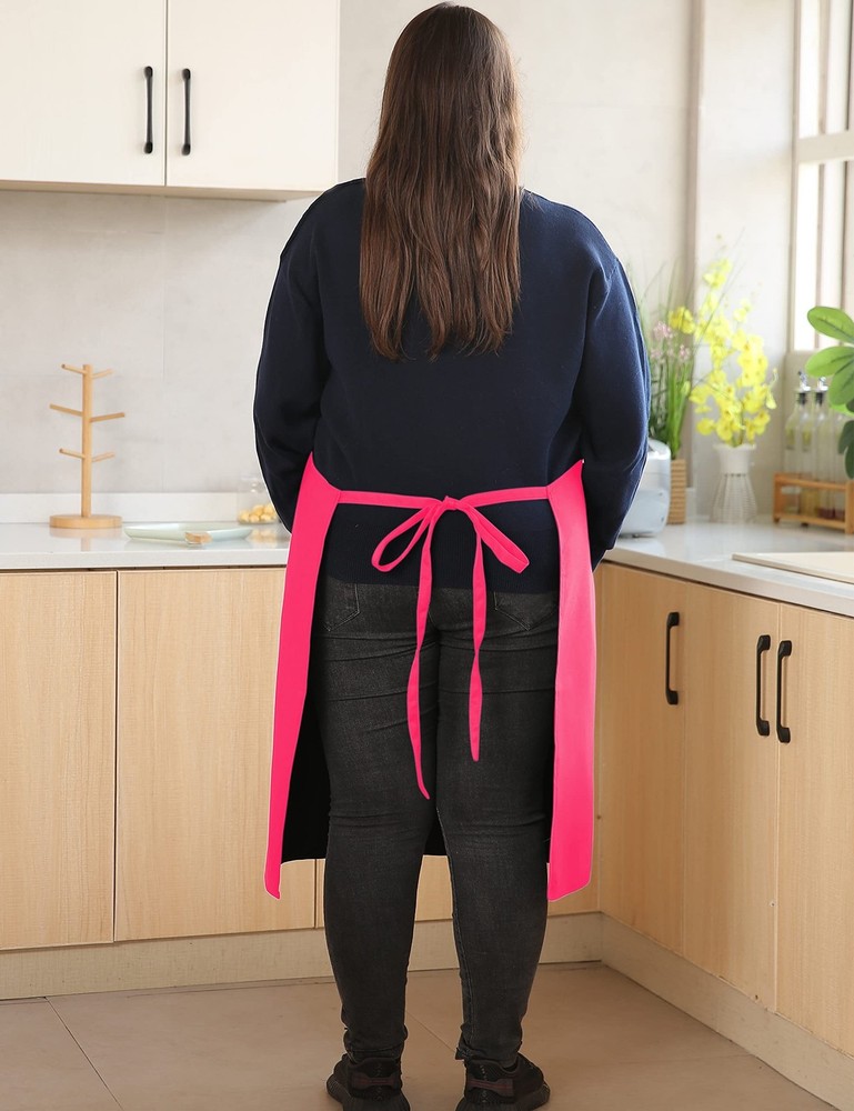 Plus Size Aprons for Women with Pockets Durable Long Adjustable Bib Kitchen C...