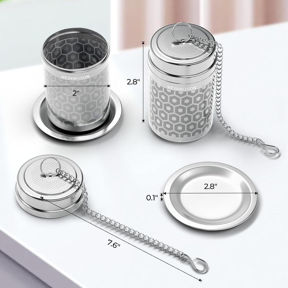 2 Pack Large Tea Infuser for Loose Tea & Spice Infuser for Cooking, Extra Fine