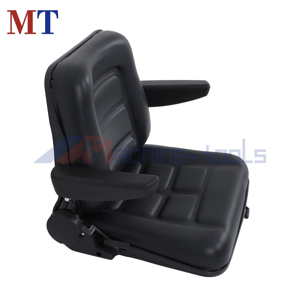 Universal Fold Down Forklift Seat With Adjustable Angle Back And Slide & Armrest