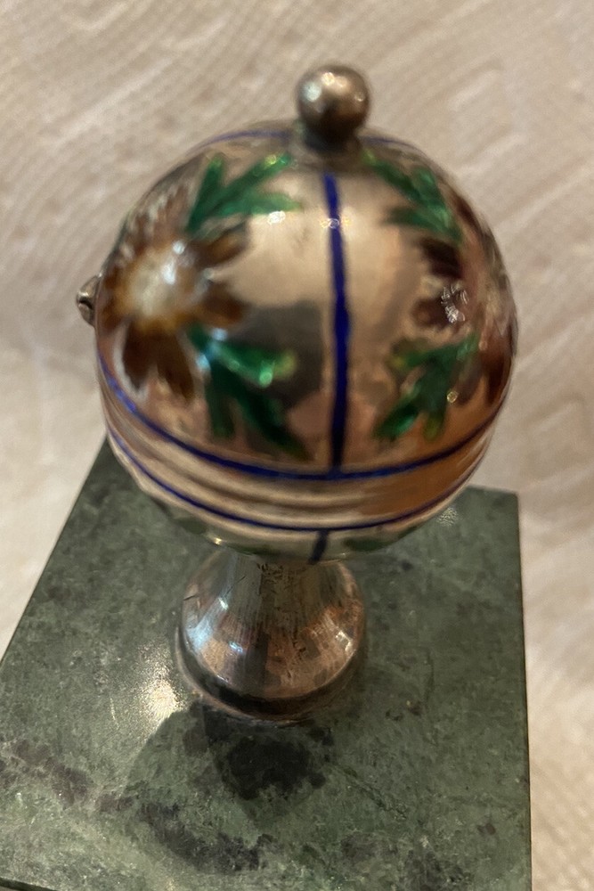 ENAMELED STERLING PEDESTAL CONTAINER / MONSTRANCE ? SAMPLE