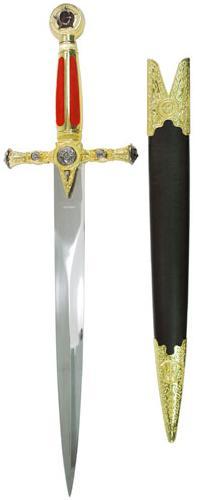 Red Masonic Dagger with Scabbard - New in Box