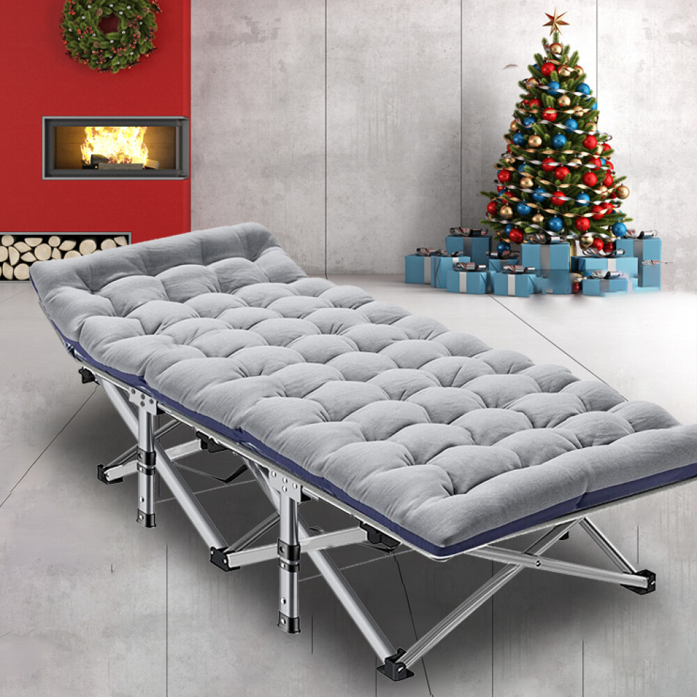 NAIZEA Padded Folding Camping Cot Mattress Cot Folding Sleeping Bed W/ Carry Bag