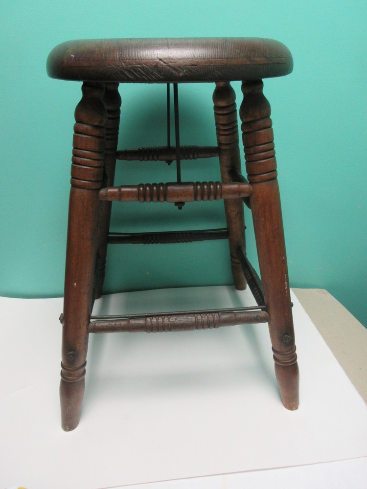 Antique Vintage Old Solid Wood Stool