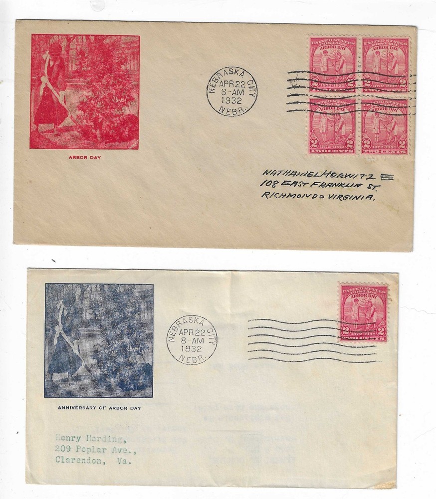 FDC   # 717-28 , 717-28a  ---  1932 --  Gorham